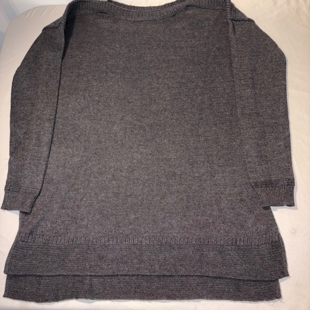 Old Navy Women's Gray Tunic Sweater Dress Long Sleeve Ribbed Trim‎ Size S